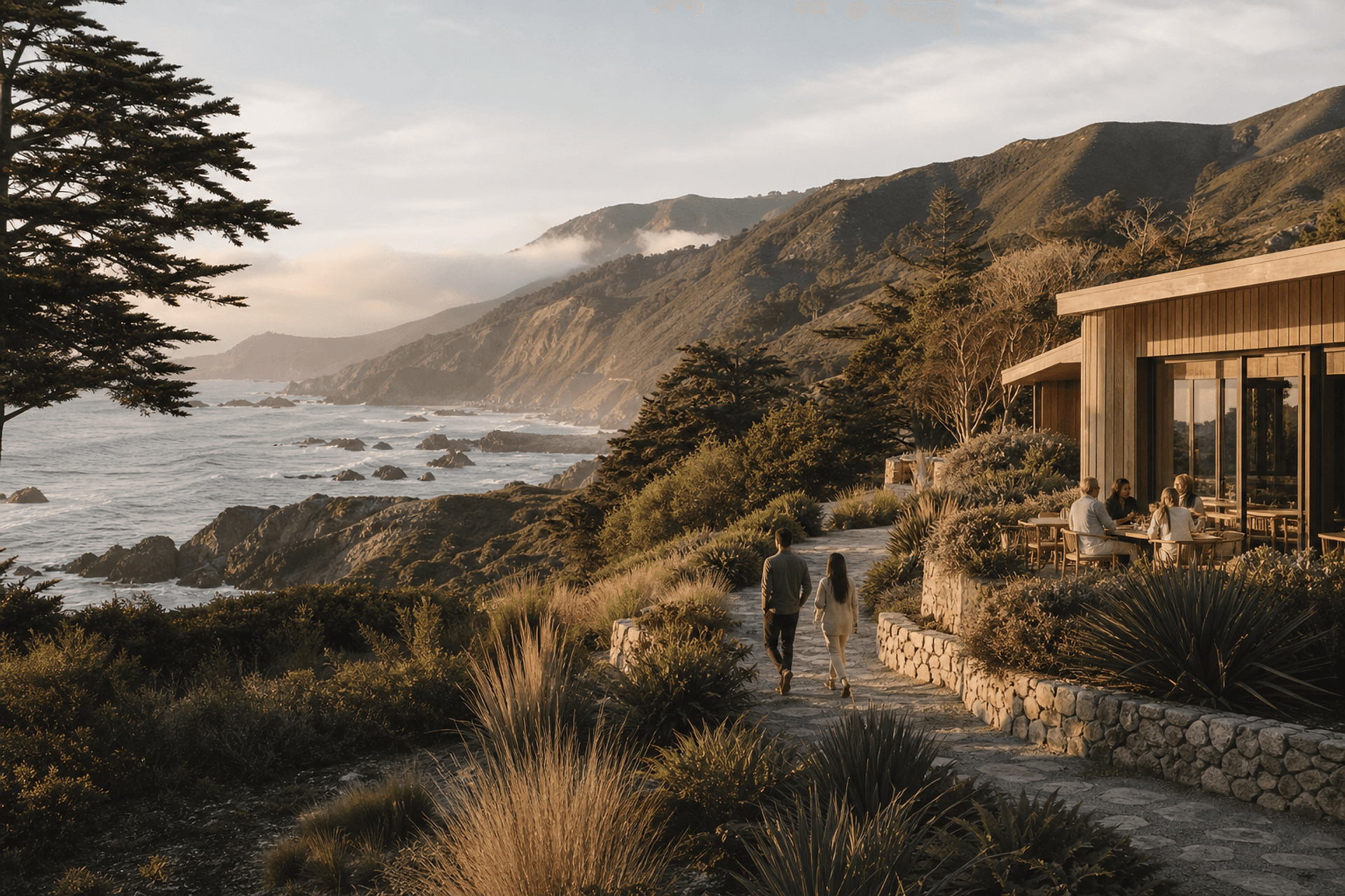 The Big Sur coastline and headlands surrounding Aster House